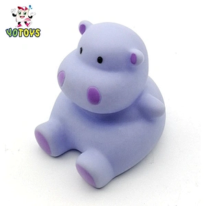 Eco Friendly Cute Pvc Soft Plastic Hippo Vinyl Lovely Babies Gift Fountain Squirt  Bath Toys for Kids