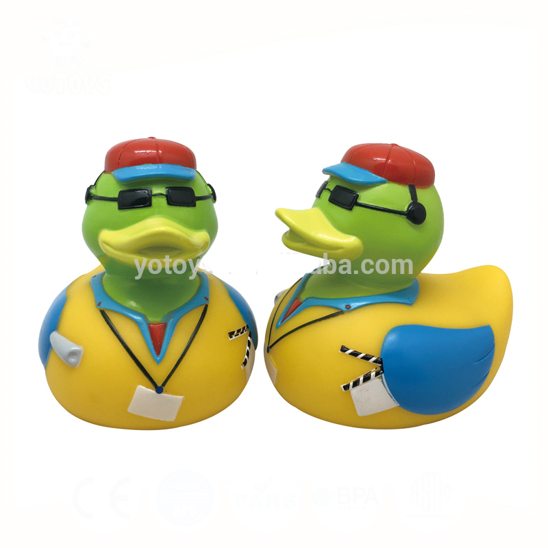 Custom Lovely Duckies PVC Vinyl Squeaky Baby Rubber character Duck Bathroom bath toys for Kids Children