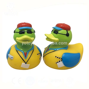 Custom Lovely Duckies PVC Vinyl Squeaky Baby Rubber character Duck Bathroom bath toys for Kids Children