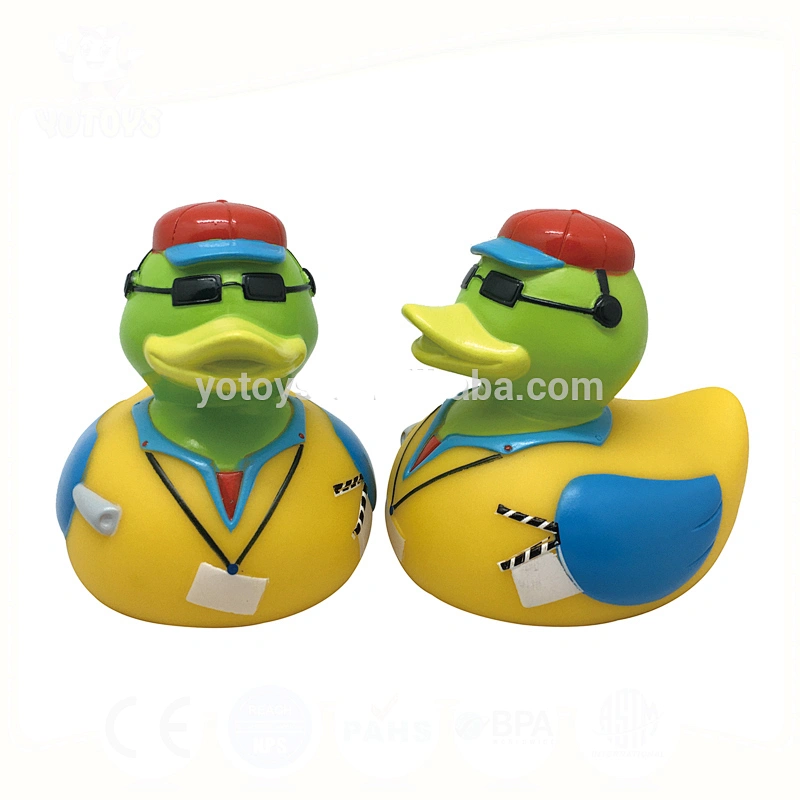 Custom Lovely Duckies PVC Vinyl Squeaky Baby Rubber character Duck Bathroom bath toys for Kids Children