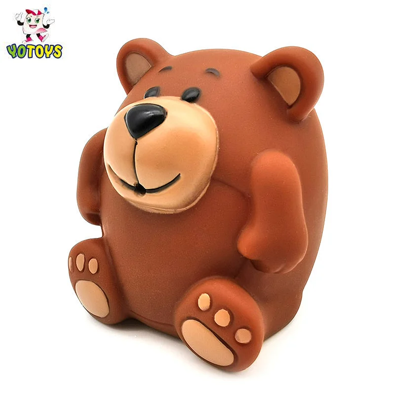 Baby Soft Animal Round Bear Cow Monkey Pig Penguin 6pcs Shape Squirtes Bath Toys for Kids