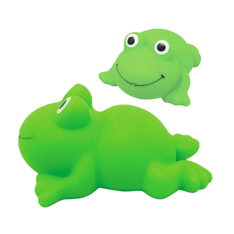 Mini Rubber Plastic Sea Animal Figure BPA Free Green Frog Water Spray Squirt Baby Bath Toy for Kids