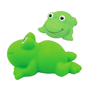 Mini Rubber Plastic Sea Animal Figure BPA Free Green Frog Water Spray Squirt Baby Bath Toy for Kids