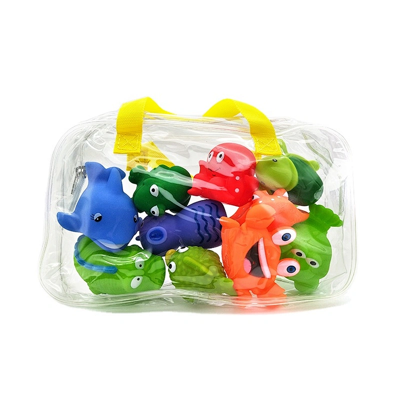 Eco-friendly PVC Rubber Duck Fish Plastic Sea Animal Toys water shower baby bath toys set for Children