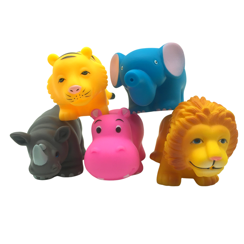 Juguetes Rubber Plastic Jungle Zoo Animal Figure Children Water Toys Set for Baby Bathing Boys Gift