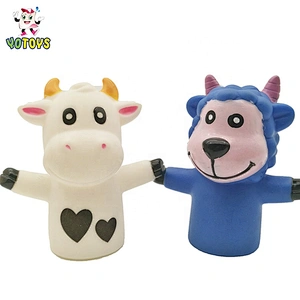 Plastic Vinyl Pvc Baby Small Farm Animal Baby Bath Toy Finger Puppet  for Kids Child Toddlers Infant