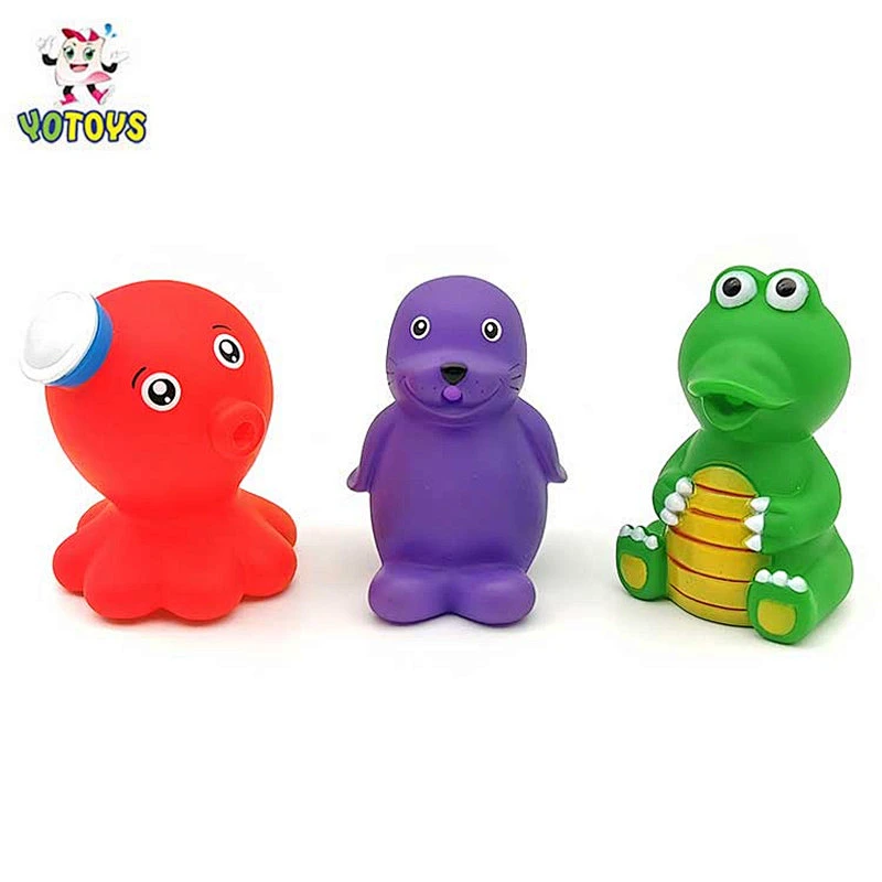 Wholesale cute Plastic rubber Animals sea horse penguin bath toy set baby water shower toys for child