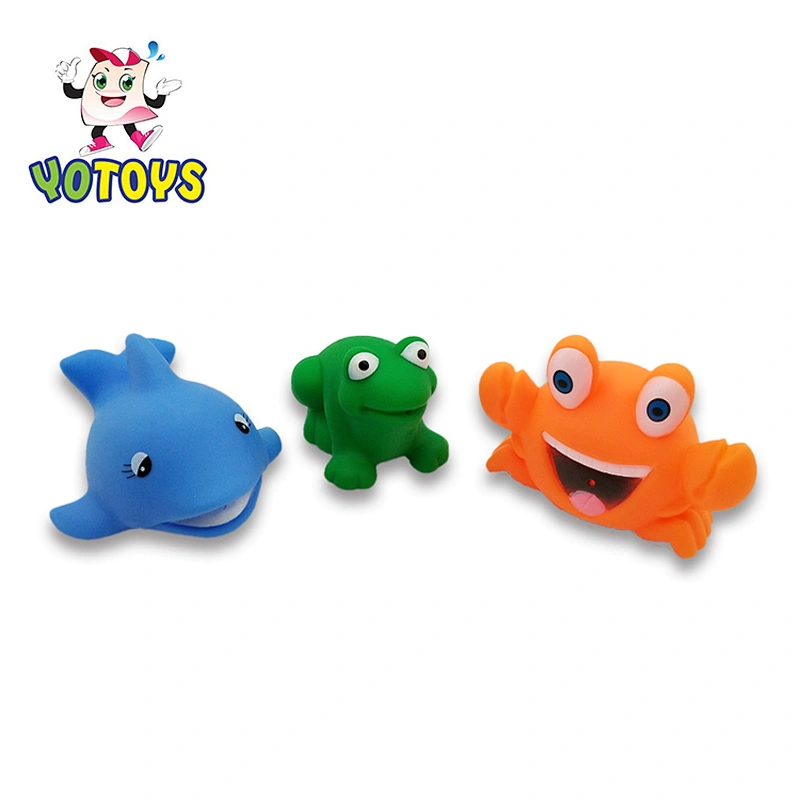 Eco-friendly PVC Rubber Duck Fish Plastic Sea Animal Toys water shower baby bath toys set for Children
