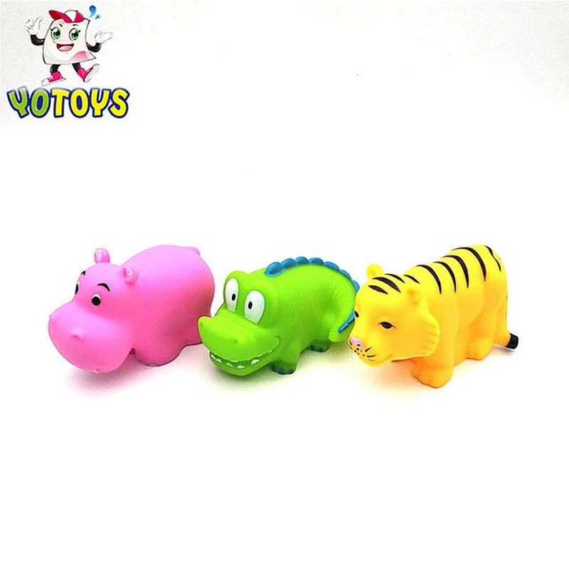 Private Customize Vinyl Plastic Forest Animal Hippo Crocodile Squirter Squeaky Bath Toy Set for Kids