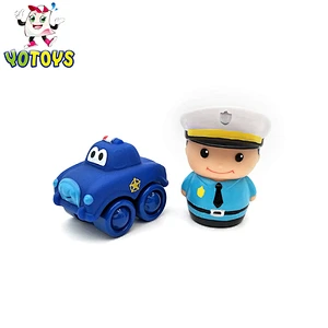 Eco Friendly Plastic Small Fireman Figure Police Car Toys Set Baby Educational Toys Set for Kids