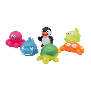 Fishing Game Sea Animal Figure Penguin Dinosaur Frog Game Toys Squirt Bath Tub Toy Set for Kids Gift