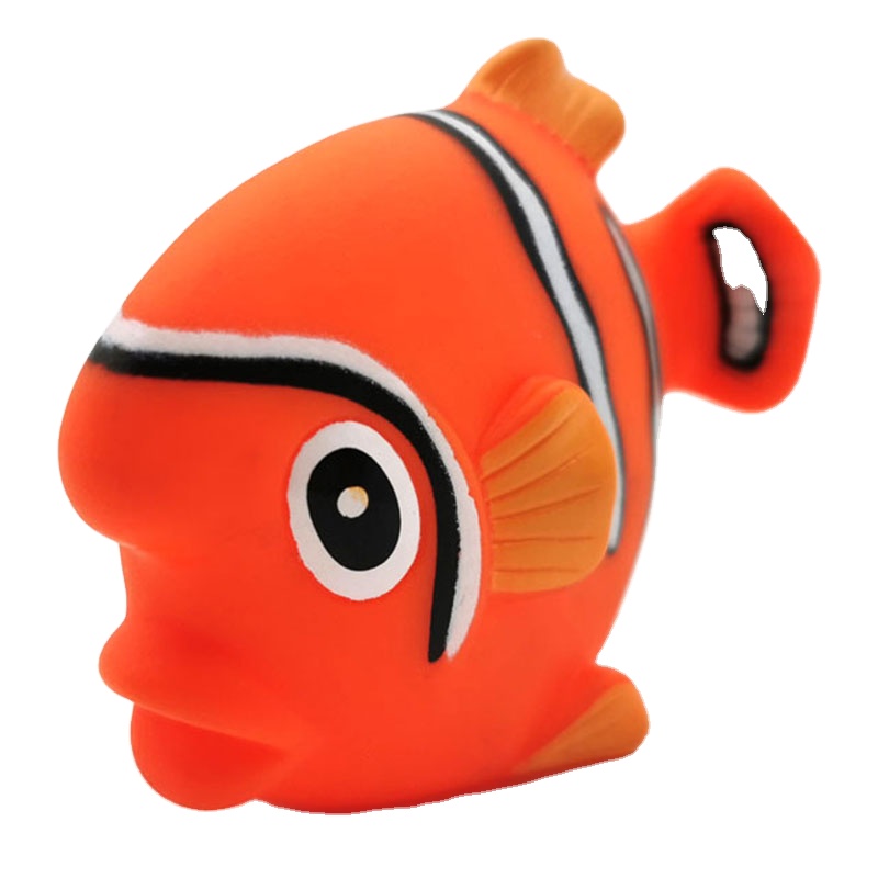 eco friendly plastic rubber sea animal figures clown fish floating squirting baby bath toy for kids