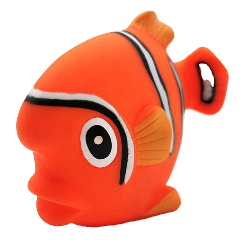 eco friendly plastic rubber sea animal figures clown fish floating squirting baby bath toy for kids