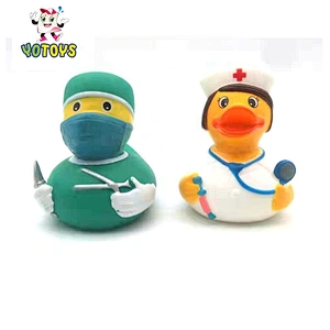 Duck Toy Duck/bath Rubber Doctor & Nurse Character Couple Bath Toy