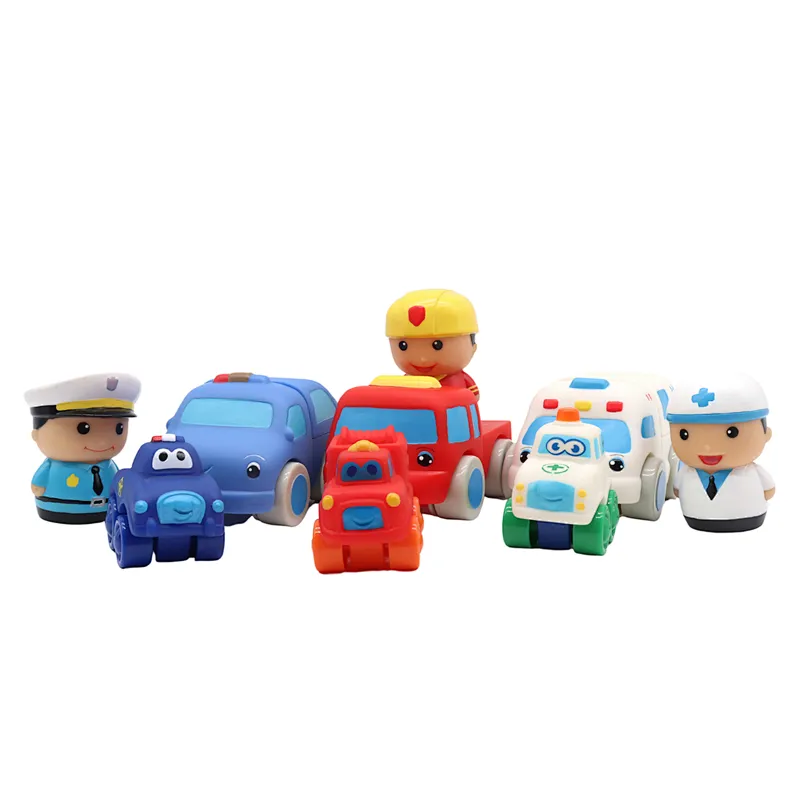 China Factory Diy Police Car Policeman Cartoon Figures Educational Connect Toys Set for Baby Boys