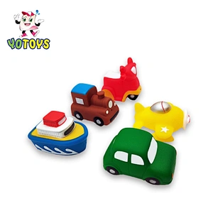 2022 Car Vehicle Small Ship Train Airplane Vinyl Soft Plastic Squirting Baby Bath Toys for Kids Child