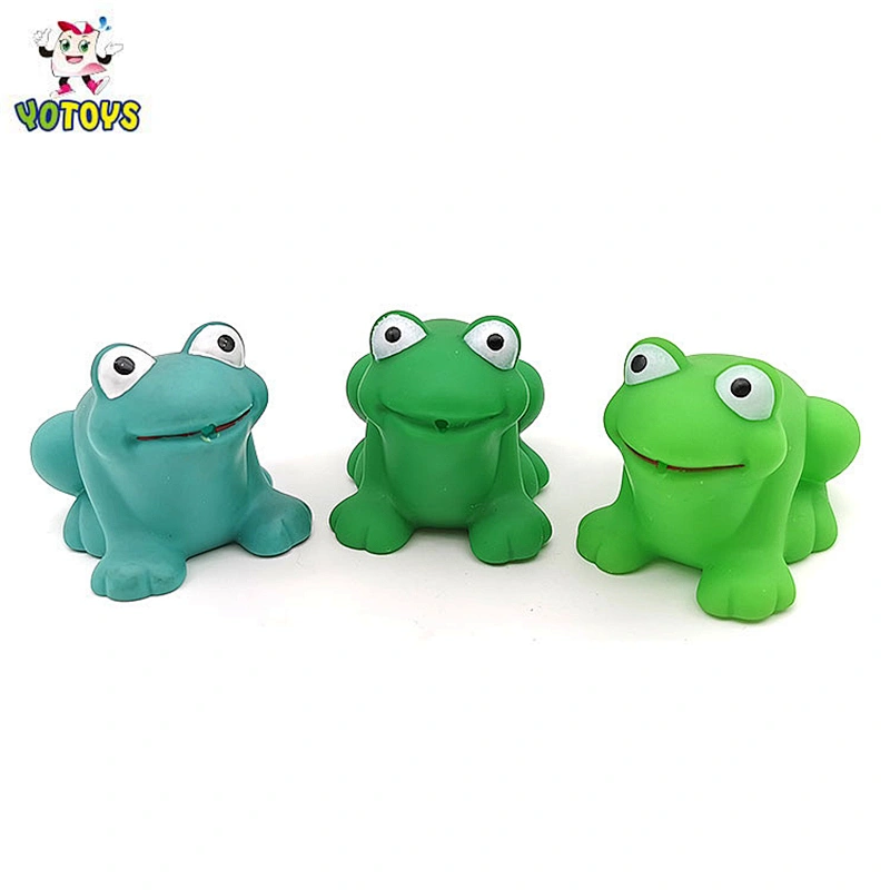 Mini Rubber Plastic Sea Animal Figure BPA Free Green Frog Water Spray Squirt Baby Bath Toy for Kids