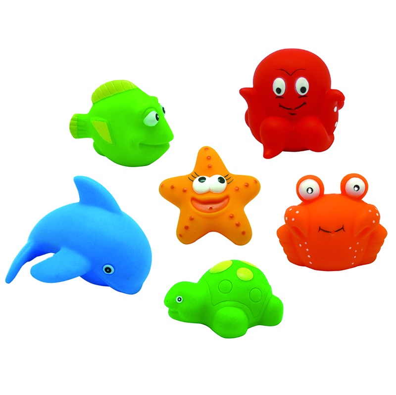 Novelty 2021 High Quality Rubber Soft  Plastic Animal Baby Toys Sea Animal Bath Toy Set for Children