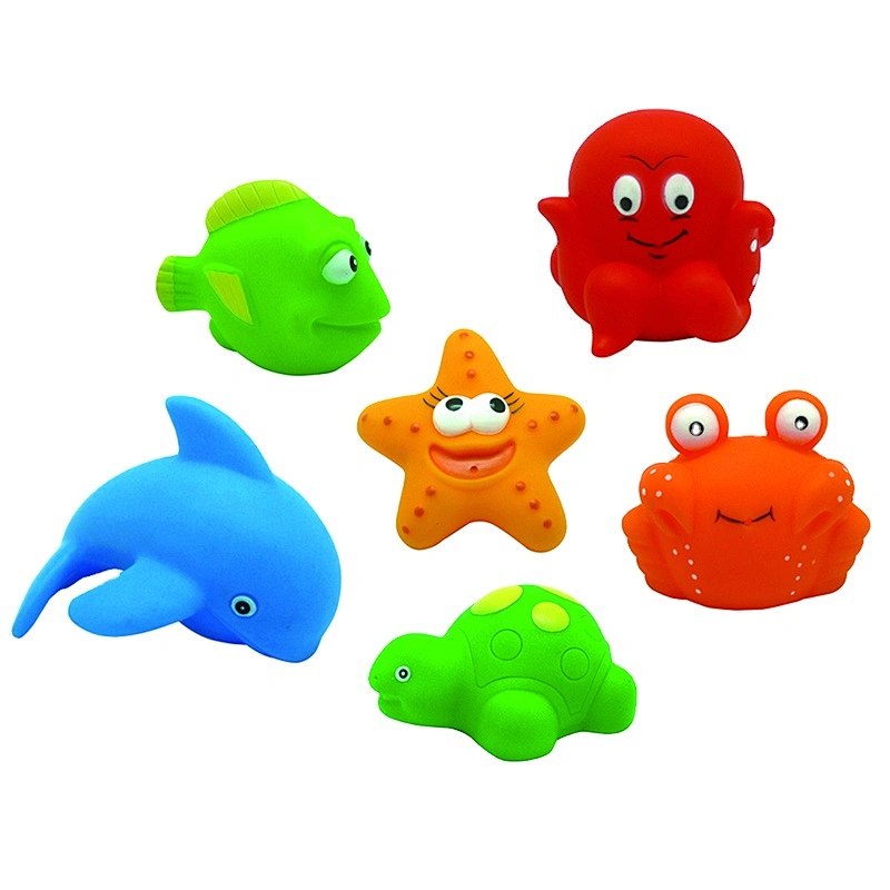 Novelty 2021 High Quality Rubber Soft  Plastic Animal Baby Toys Sea Animal Bath Toy Set for Children