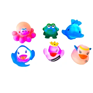 Juguetes Waterproof Floating Flash Custom Pvc Rubber Duck Glow Led Light-up Toy For Babies