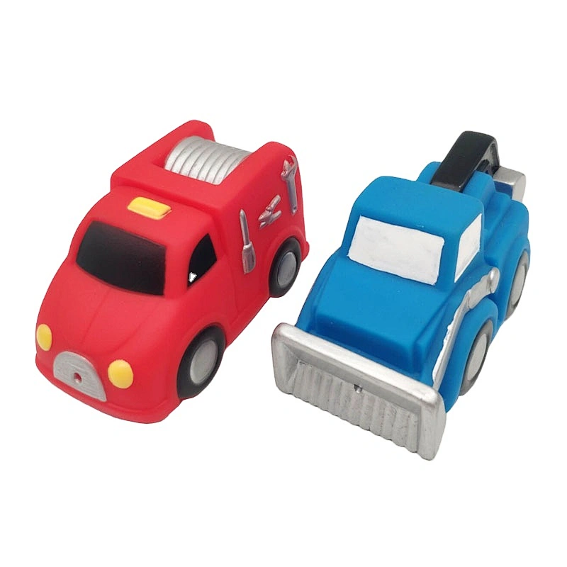 Factory Soft Plastic Mini Toy Rubber Transportation Tool Car Vehicle Squirt Bath Toy for Boy Kids Gift