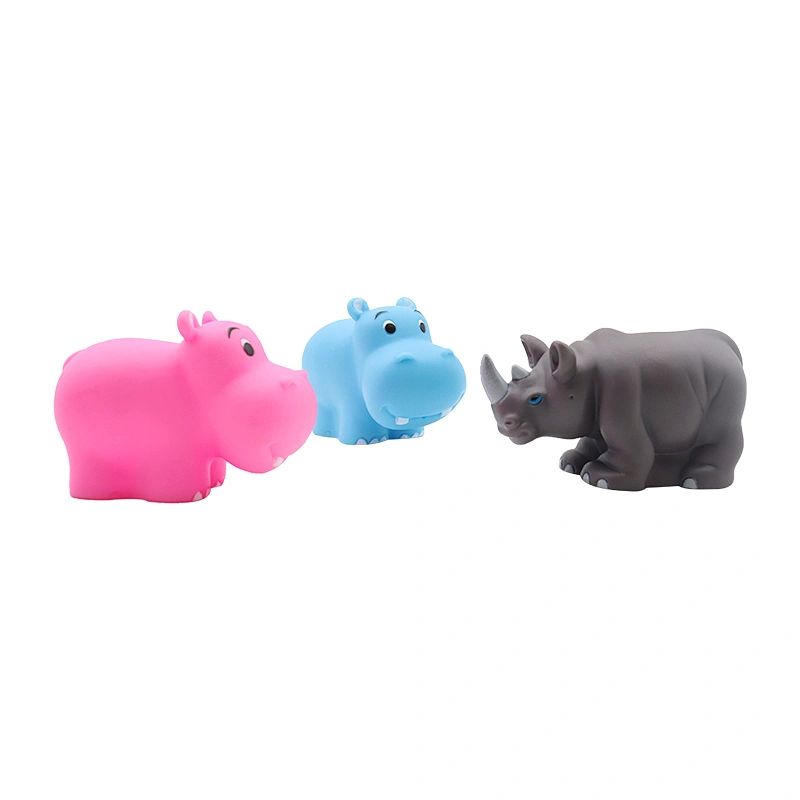 Hippo tiger elephant lion crocodile Animal Pvc Plastic Rubber Bath Shower Water bathroom Toys for Baby