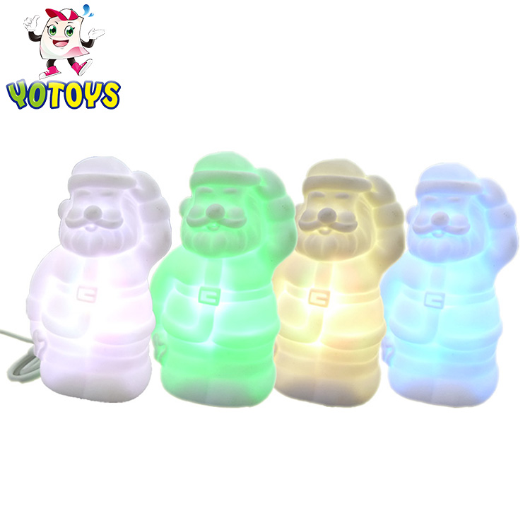 USB Charge Color Changing Flashing Mini Desktop Xmas Tree Santa Figure Toys for Christmas Decoration Gifts
