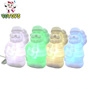 USB Charge Color Changing Flashing Mini Desktop Xmas Tree Santa Figure Toys for Christmas Decoration Gifts