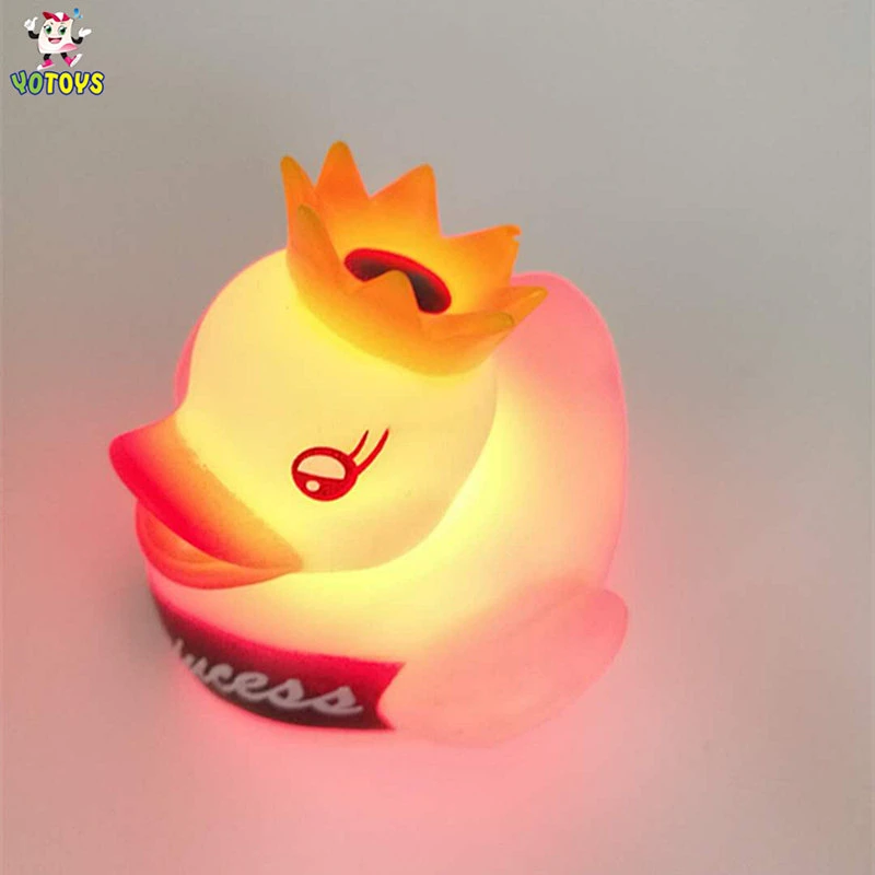 Eco-friendly Plastic Function Changeable Princess Rubber Duck Light up Toy LED bath toys for kids