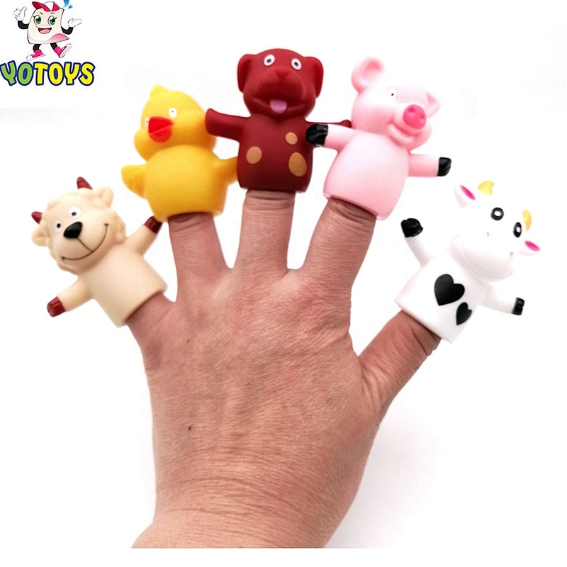 Wholesale Juguetes Cheap Mini Farm Family Animals Finger Puppet Educational Bath Toys for Kids Child