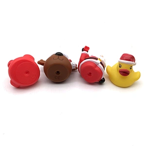 Custom Hot Sale XMAS Rubber Pencil Topper cover Christmas decoration Gift for baby Kids children