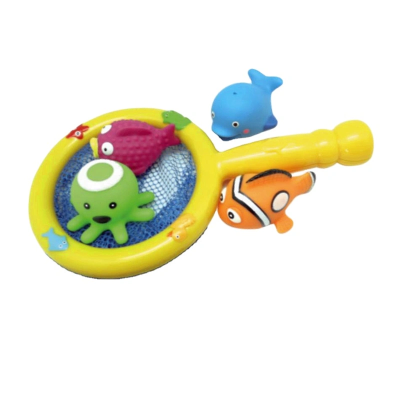 Plastic Vinyl Animal Fishing Game Bath Toy Set for Baby Shower Squirt Bathroom Fun for Toddlers Infant