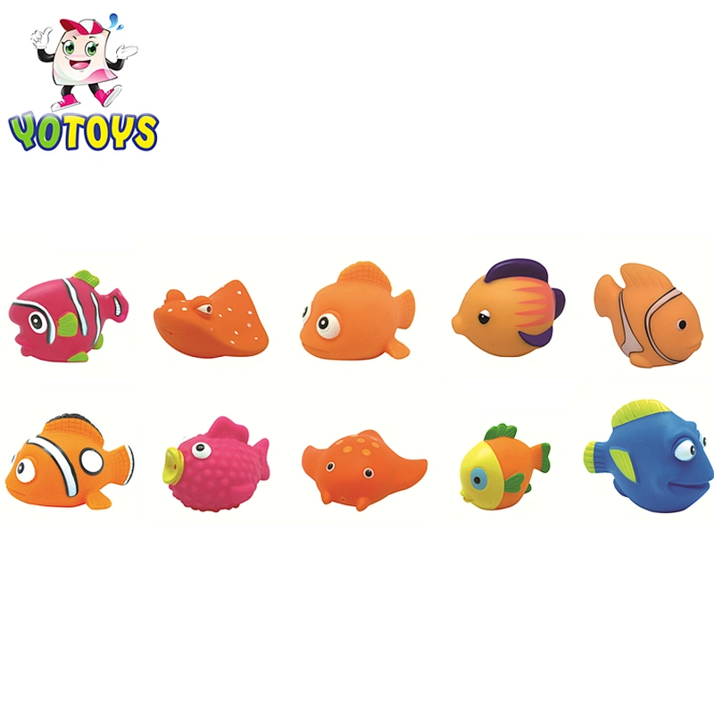 Figet 10pcs Mini Plastic Sea Animal Spielzeug Soft Baby Bath Tub Toys Set for Kids Bathroom Jouet