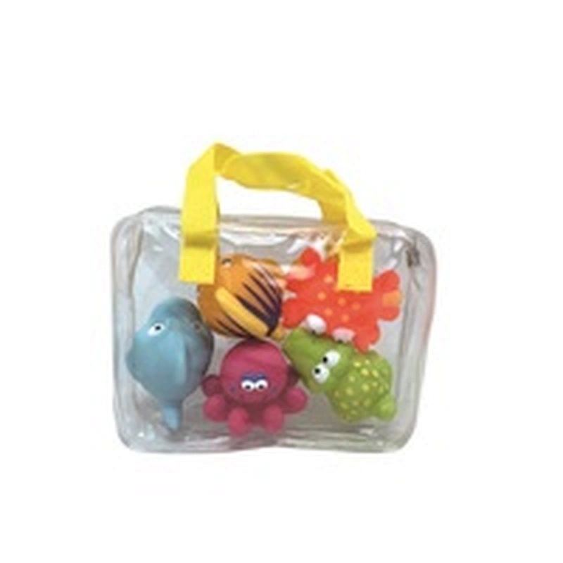 Safety Material Wholesale Wild Animal Vinyl Funny Bath Toy Set