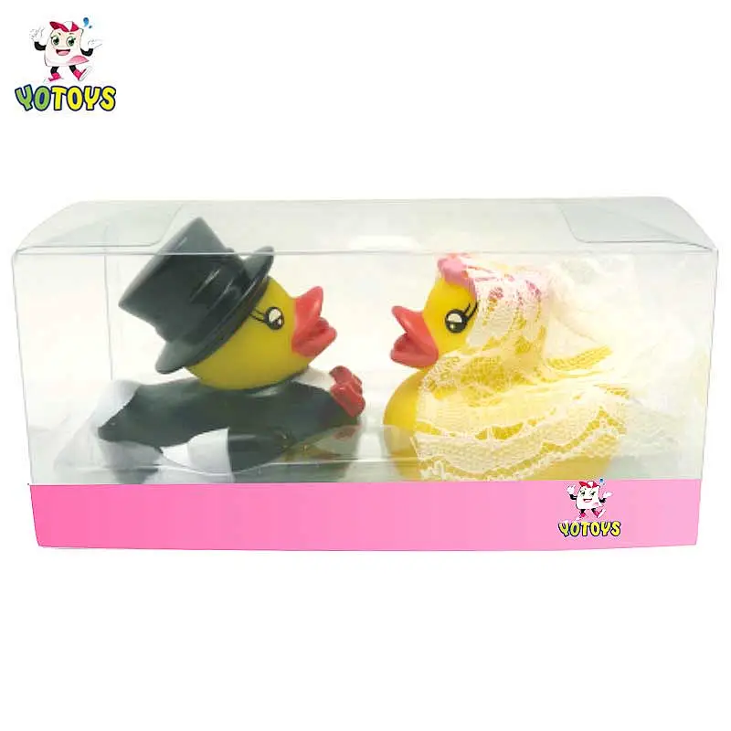 Cute Rubber Duck Juguetes Bride Groom Wedding Bath Duck Bath Toy Set for Baby Girls Shower Gifts