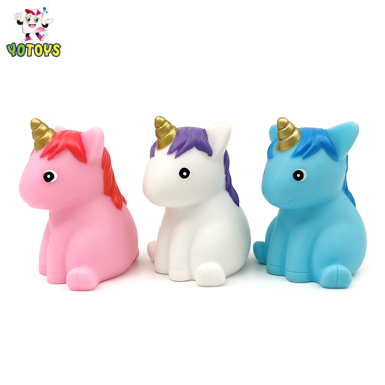 New design cute  PVC Animal Bath Toy factory Audit Children toys Unicorn Toys for babies