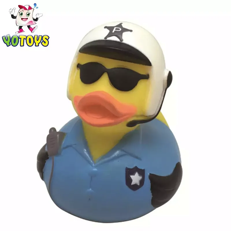 Factory Eco Friendly Plastic Toy Squeaky Toys Yellow Rubber Duck with Glasses Baby Bath Toys for Kids