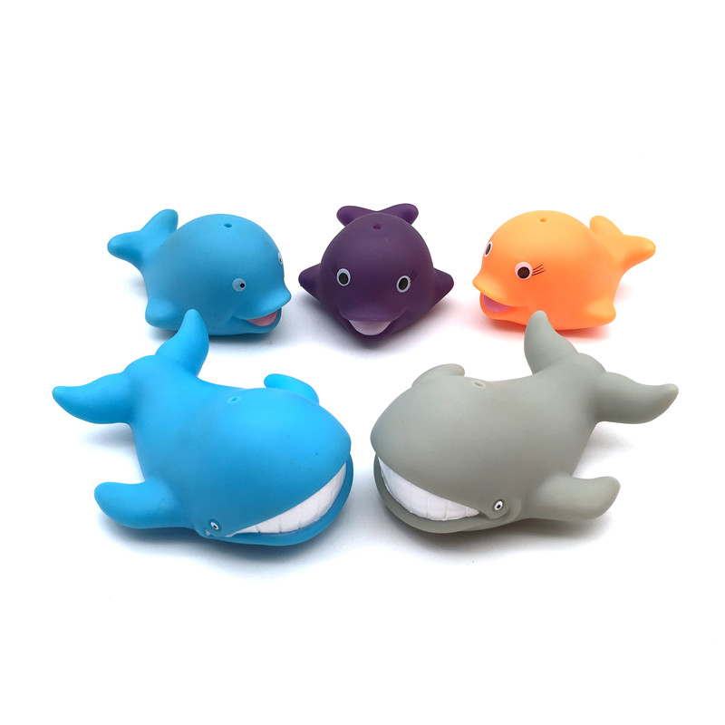 Funny Whale Fish Baby Bath Toys Plastic Eco-friendly Squirters Sealife Animals Bath Toys Floating Swimming Toys