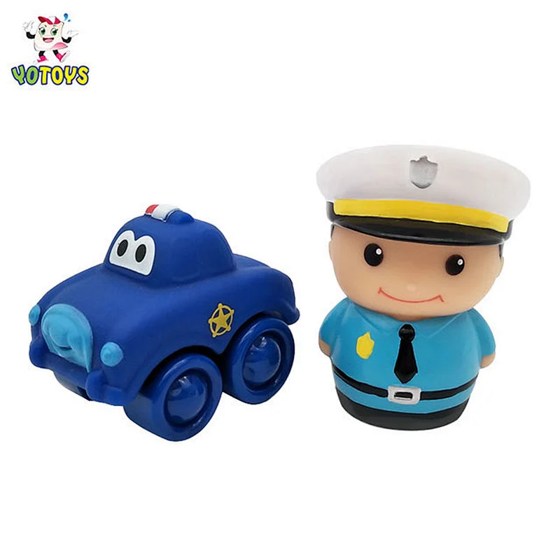 New Design police car ambulance fireman toys rubber run car plastic diy Assemble toys for kids child