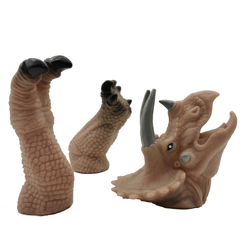 Soft PVC Plastic Rubber 3D Animal Figure Dinosaur Shark Finger Hand Puppets Toys for Boys children
