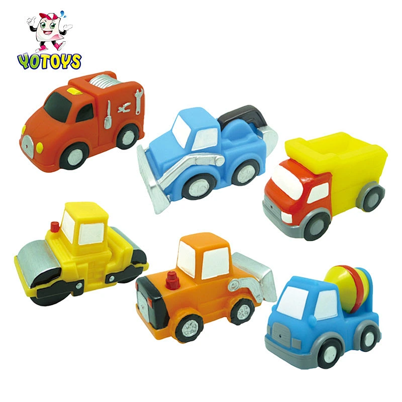 Promotion Custom Cute Mini Plastic Car Boys Toys Rubber Baby Squirt water spray Bath Toy Set for Kids