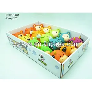 New design Lovely rubber small animal baby toys cute monkey toys zoo animal bath toy sets for children