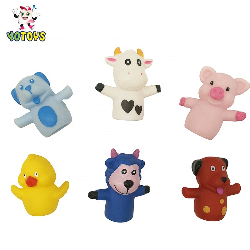 Plastic Vinyl Pvc Baby Small Farm Animal Baby Bath Toy Finger Puppet  for Kids Child Toddlers Infant