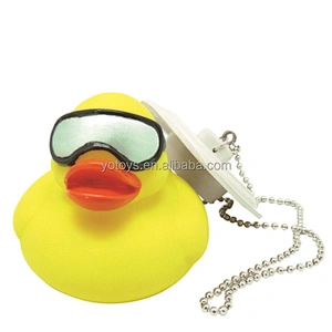 wholesale china plastic baby Bath tub stopper with floating duck bath toy Plug stopper for Children