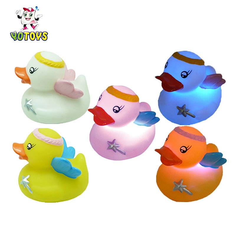 Mother Duck Baby Ducky Family Rubber Plastic Animal Pvc Duck Led Light-up Toys Set for Bathing Kids