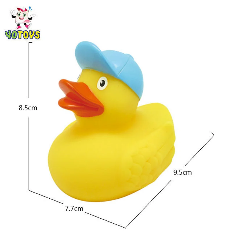 Wholesale China manufacturer rubber duck with hat baby shower water beach bath ducky toy for kids child