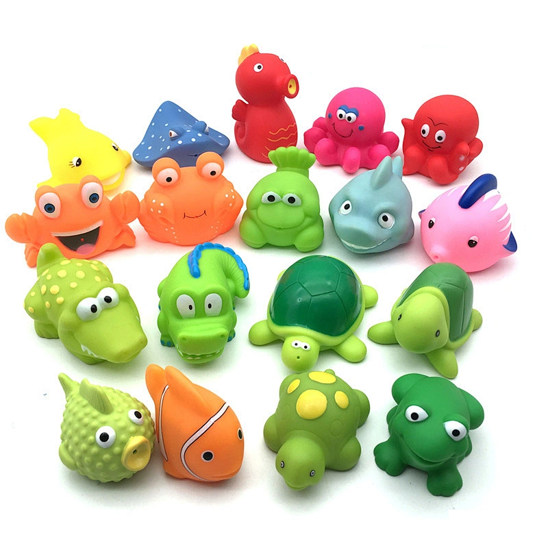 Cartoon Child Rubber Bath Toy Animal Toddler Baby Bathtub Squirter No Hole Mold Free Bathroom Shower Sea Animal Bath Toy