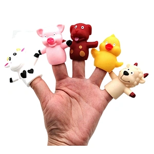 Wholesale Juguetes Cheap Mini Farm Family Animals Finger Puppet Educational Bath Toys for Kids Child