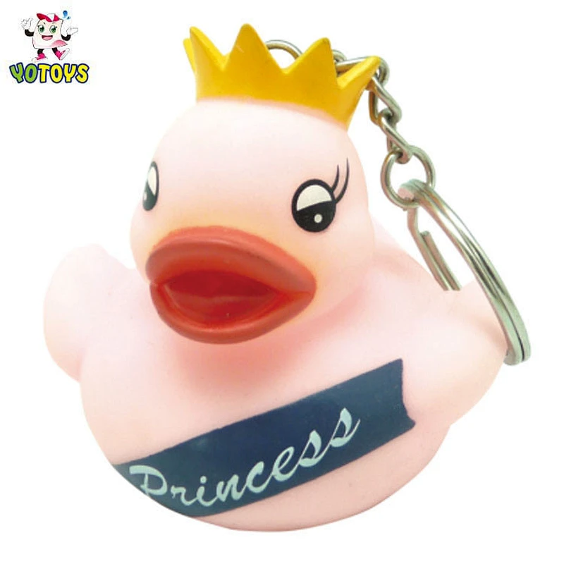 Custom Small Pvc 3d Soft Rubber Duck Key Chain Key Ring Keychain Toy Stainless Steel Metal Key chain