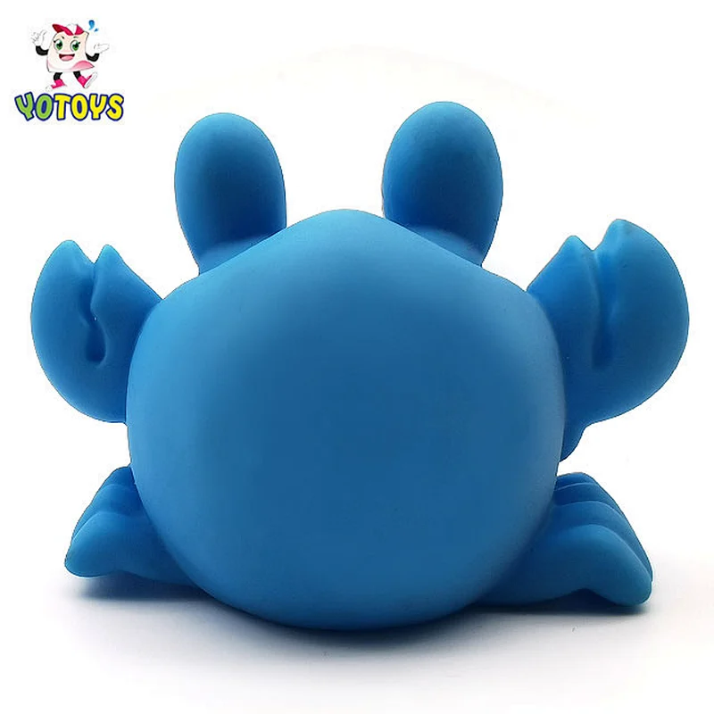 Top Quality Children Custom Design Pvc Plastic Toy Rubber Crab Animal Squeaky Bath Toys for Kids